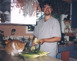 Boomer helping with dinner